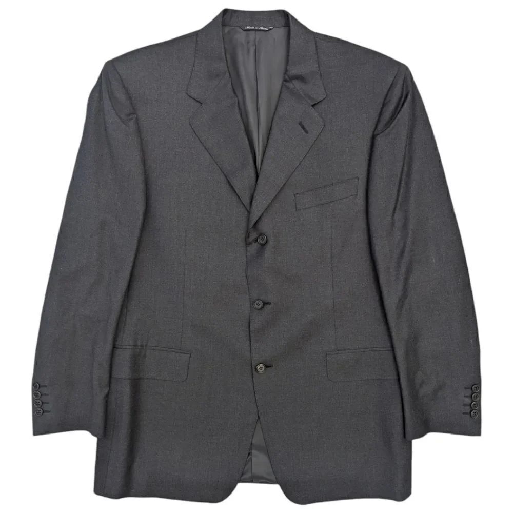 Canali Barcelino Mens Charcoal Grey 100% Wool Three Button Blazer EU 52R, US 42R